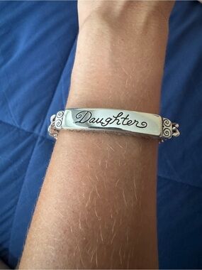 Brighton “Daughter" Engraved Silver Bracelet